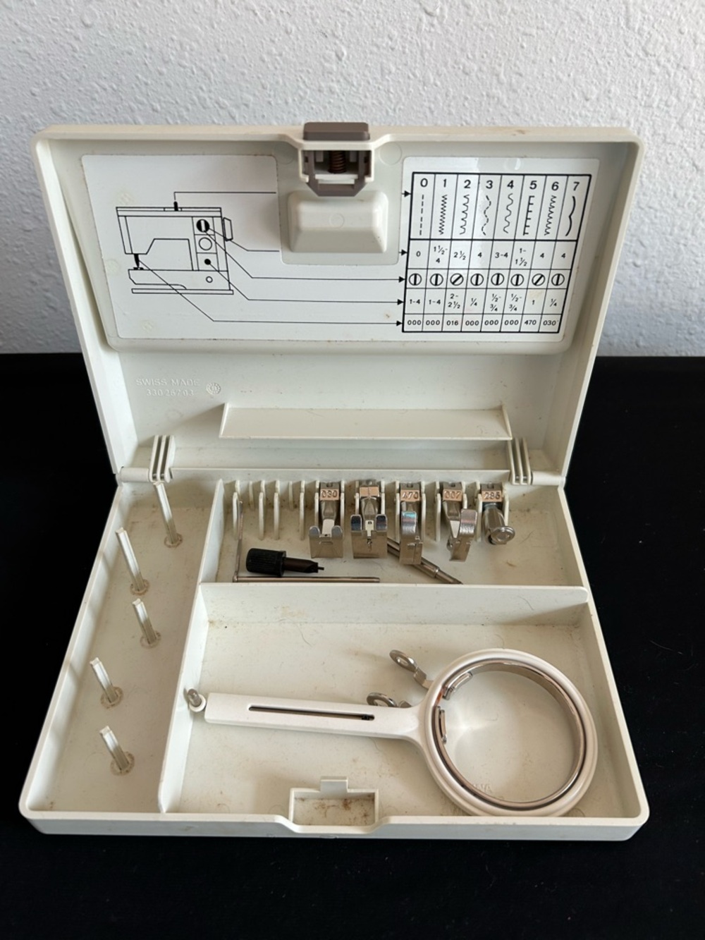 Lot of Bernina Feet Foot Hoop Accessories and Case